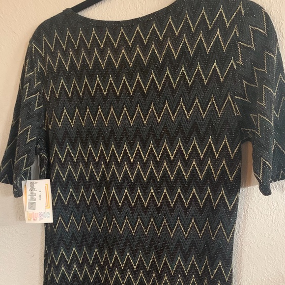 🖤LuLaRoe NWT women’s black dress chevron design w/short sleeves 💫 - Picture 2 of 8